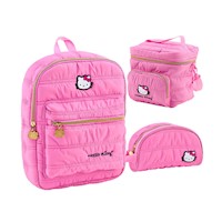 Mochila Hello Kitty Rosa +Lonchera + Cartuchera Scool