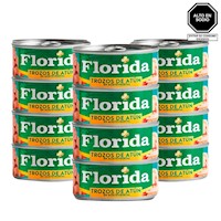 Trozos de Atún FLORIDA en Aceite Vegetal Lata 140gr - x12u