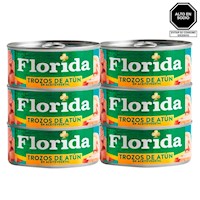 Trozos de Atún FLORIDA en Aceite Vegetal Lata 140gr - Pack 6u
