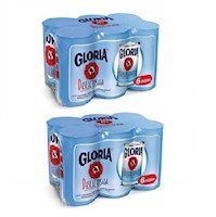 Leche Evaporada Gloria Sin Lactosa Six Pack x 2 Packs lata de 400 gr.