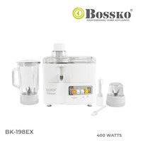 Licuextrator 3 en 1 de 2 Velociades Bossko BK-198EX Blanco 400W