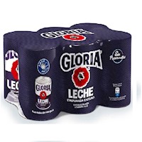 Leche Evaporada Entera Gloria Six Pack Lata de 400 gr.