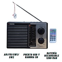 Radio Sonivox VS R117BT AM FM USB SD BT Negro