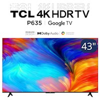 TCL 43P635 (Serie 4K) 4K UHD, Android TV, HDR10+, Google Assistant, Control por voz.