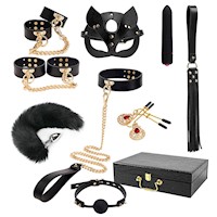 Kit de Juguetes Eróticos Mona, Maletín Bondage 16 piezas