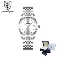 Reloj POEDAGAR para Mujer -Elegante - Acero Inoxidable - Blanco/Plata