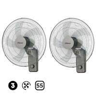 02 Ventiladores de pared Dioré MWF-1605 3 velocidades 5 aspas 50 Watts