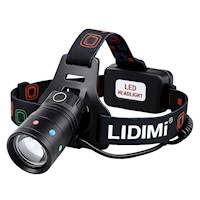 Linterna de Cabeza LED Lidimi 10W Zoom Recargable con 3 Modos de Luz