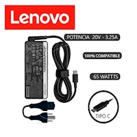 CARGADOR COMPATIBLE  Lenovo 20v 3 .25a 65w Punta C