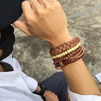 Pulseras de Cuero para Hombres - Cadena