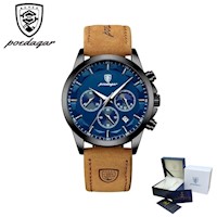 Reloj POEDAGAR para Hombre - Elegante - Cuero - Azul/Negro