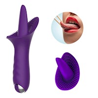 Dildo Consolador Con Lengua Vibradora + Estimulador Texturizado Exitager Dila IPX6