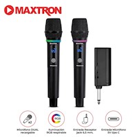 Micrófono Dual Maxtron MX7268WL Showman Compatible Equipos de Sonido