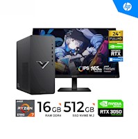 PC HP TORRE VICTUS Ryzen 7-5700G 16GB RAM 512GB NVIDIA RTX 3050 8GB W11H +MONITOR Omen 24