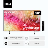 Televisor Samsung LED 50'' Crystal UHD 4K 50DU7000 Tizen OS Smart TV - Nuevo 2024