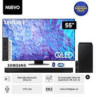 Televisor Samsung Smart TV 55 QLED 4K QN55Q80CAGXPE+Soundbar HW-B550