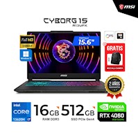 Laptop MSI Gaming Cyborg 15 A13VFK Intel i7-13620H 16GB/SSD 512GB/RTX4060 8GB/15.6? FHD/W11H + MOCHILA