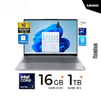 LAPTOP LENOVO ThinkBook 16 G7 IML 16" WUXGA IPS Core Ultra 7 155H 4.8GHz, 16GB DDR5-5600 1TB Grafica Intel Arc W11PRO EMPRESARIAL