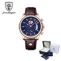 Reloj POEDAGAR para Hombre - Elegante - Cuero - Azul