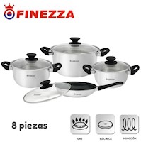 Juego De Olla Finezza Lorenza 8 Piezas Fz-1053TS Acero Inox 18/10
