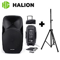 Parlante Activo Halion PHA15AL Batería Recargable con soporte SPS502M