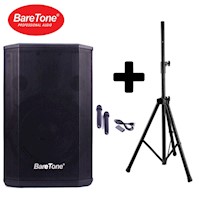 Parlante profesional Baretone MAX-B8 USB BT 2 micrófonos + Soporte