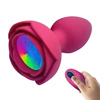 Plug Tactil Vibrador  RGB  + Control Remoto Exitager Rose But IPX6