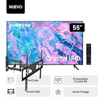 Televisor Samsung LED Smart TV 55 Crystal UHD 4K UN55CU7000GXPE + Rack Giratorio