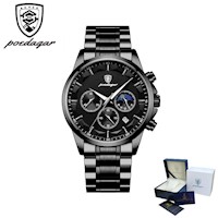 Reloj POEDAGAR para Hombre - Elegante - Acero - Negro/Negro