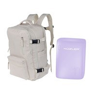 Pack Mochila Grande de Viaje de cabina + Cargador Portatil Morado 22.5W Kuzler