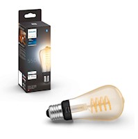 Philips Hue - Bombilla Led Inteligente Filamento, Luz Blanca de cálida a fría, casquillo E27 ST64, 7W 550 Lúmens, Compatible con Alexa