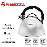 Tetera de acero Finezza 4 LT FZ-HT022A Acero Inoxidable 18/10