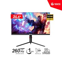 Monitor Gamer Teros TE-2472G 24.5" 260Hz 1920X1080 Full Hd Hdmi / Dp Plano