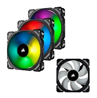 FAN CORSAIR ML120 PRO RGB LED, 12 CM, 1600 RPM, 13.2 VDC, 4 PINES, PWM CONTROL (PACK DE 3 UD.)