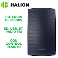 Parlante Activo Halion PHA-15RCP Class AB 3000W USB BT