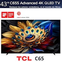 TCL 4K QLED (43C655) Resolución 4K, Dolby Vision, Android TV, HDR Pro, Google Assistant.