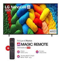 Televisor 65" LG Nanocell 4k ThinQ Ai 65NANO80ASA - Nuevo 2025