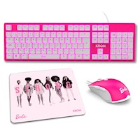 Combo Barbie Krom Kandy 3 En 1 Teclado + Mouse + Pad Mouse