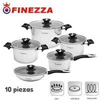 Juego De Olla Finezza Gemma 10 Piezas Fz-1068A Acero Inox 18/10