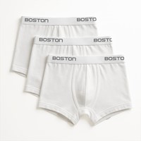 Pack x3 Bóxer Corto Boston Kids Blanco