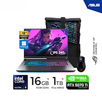 LAPTOP GAMING ASUS ROG STRIX G18 18" WQXGA IPS 240Hz Ultra 9 275HX 16GB DDR5 1TB RTX5070TI 12GB W11H