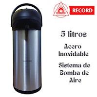 Termo Bomba RECORD de 5 Litros en Acero Inoxidable