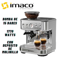 Cafetera Espresso IMACO IECMG1570 15 Bares Molinillo Cafe Acero Inox