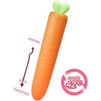 Vibrador Consolador Carota con Empuje y Función de Calor