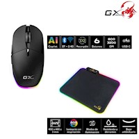 Combo Gaming Genius Mouse Inalámbrico M8250 + Padmouse 500S con Iluminación