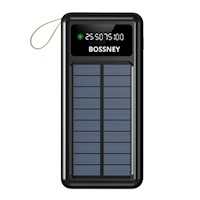 Power Bank Solar 4 en 1 20000 mAh con Carga Rápida y Luz LED - BOSSNEY