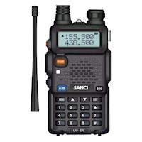 Walkie Talkie HF/VHF 7 KM con Radio FM, VOX y Linterna LED SANCI