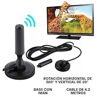 Antena de televisión HDTV Señal digital HD Con Base de Imán