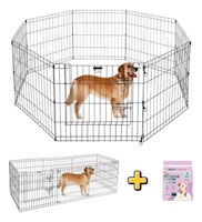 Corral Metálico Plegable para Mascotas – Talla L, 8 Paneles Resistentes