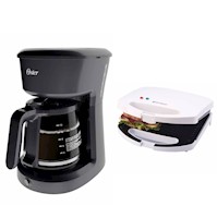 Combo Cafetera Oster BVSTDCS12B + Sandwichera ISG101 tipo grill